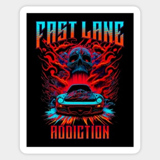 Fast Lane Addiction Skull Car Racing Sticker